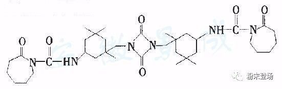 cl封闭的ipdi环二脲可以部分与tmp或三(2-羟乙基)异氰脲酸酯(theic)