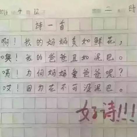 小学生作文《我的妈妈》……憋不住了!哈哈哈哈哈哈