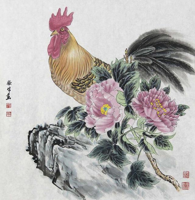 画家张伟这幅国画花鸟作品《荷香,以绿色作为画面的主色调,为观赏者