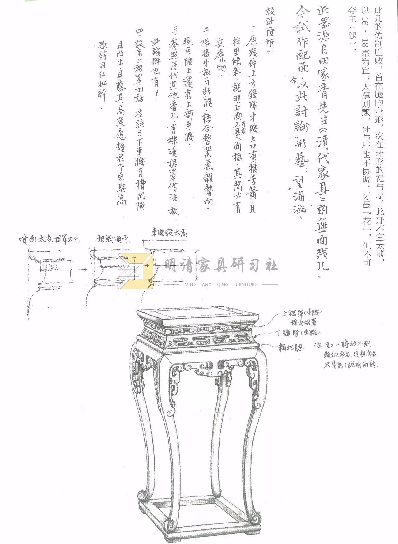 松乔先生手绘古典家具榫卯构造探索古器的孕造心理,即匠心,就必须对