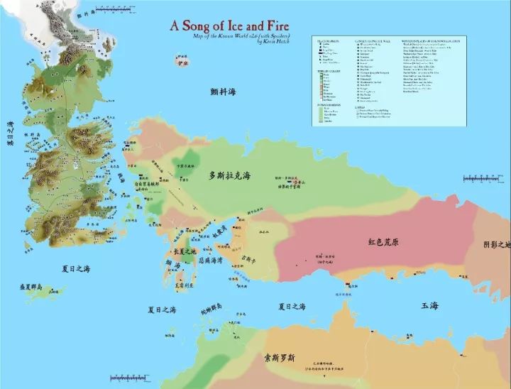 美剧《权力的游戏》故事发生的架空世界的地图,最左边的一片大陆叫"图片