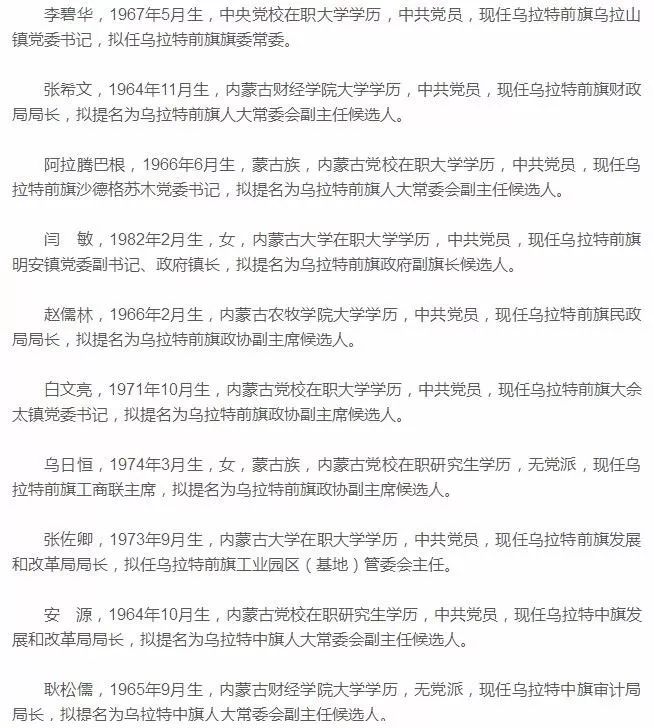 巴彦淖尔市对38名拟提任县处级领导干部进行公示