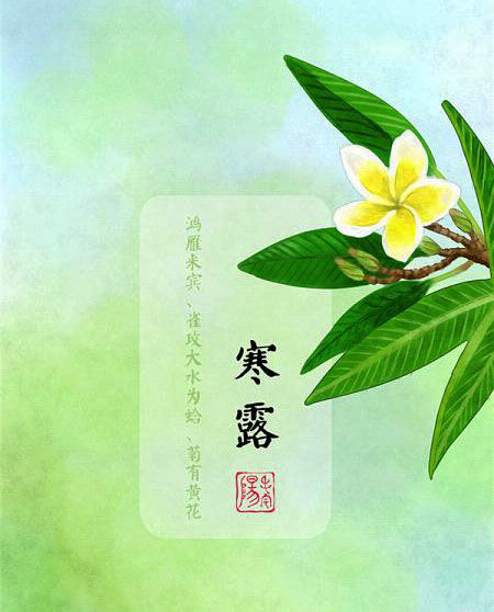 寒露草色多寒露,虫声似故乡.清秋无限恨,残菊过重阳.