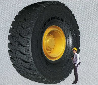 大型轮胎:外胎断面宽度为11~16in的充气轮胎.