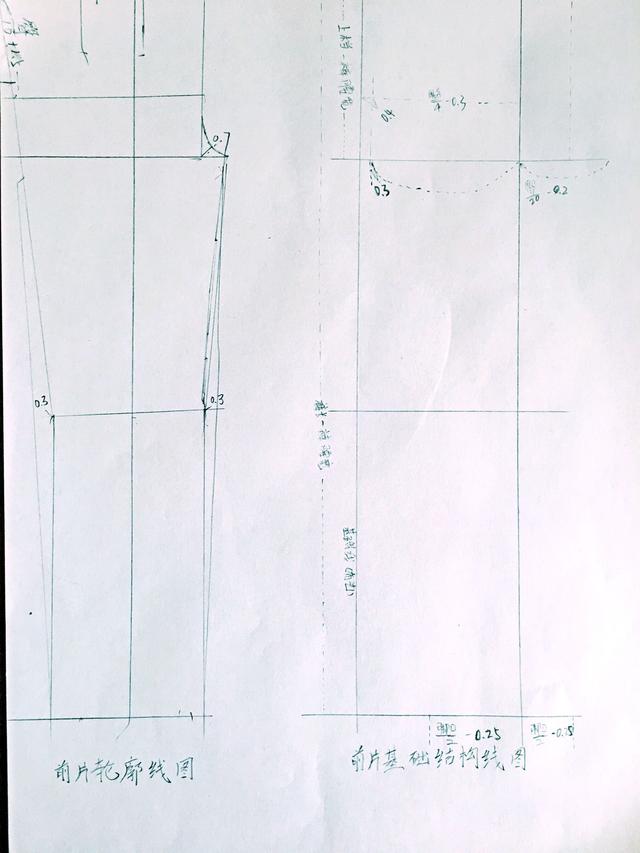 服装制作女式直筒裤制作过程裁剪图制作过程