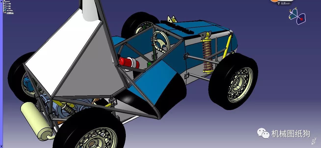 【卡丁赛车】一级方程式赛车3d图纸 igs格式 钢管车卡丁车三维建模