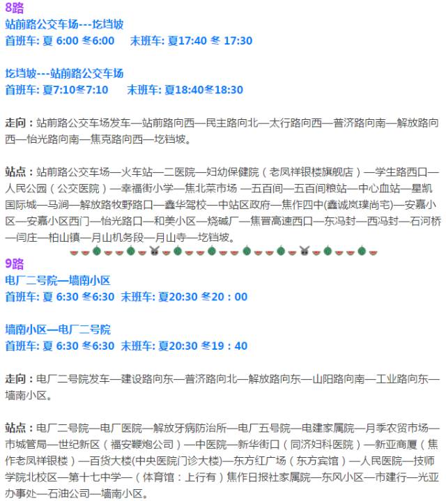 最新最全2017年焦作城区公交车线路站点大全看完再也不用担心坐错车了