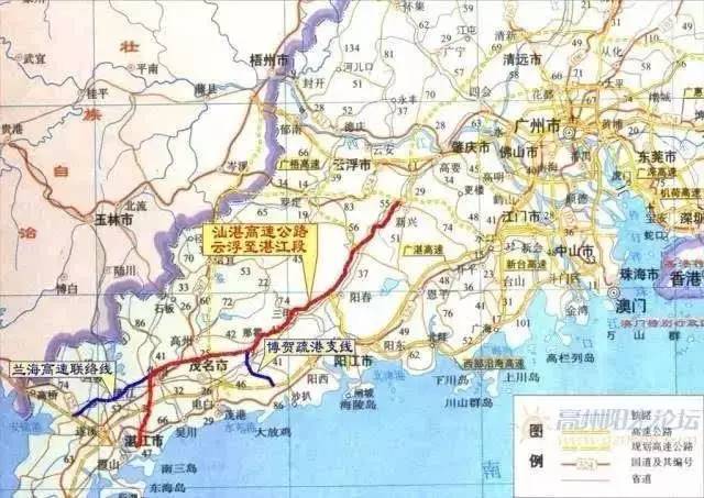 粤西地区与珠三角,粤北地区之间交通联系将会大大加强,惠及 云浮,阳江