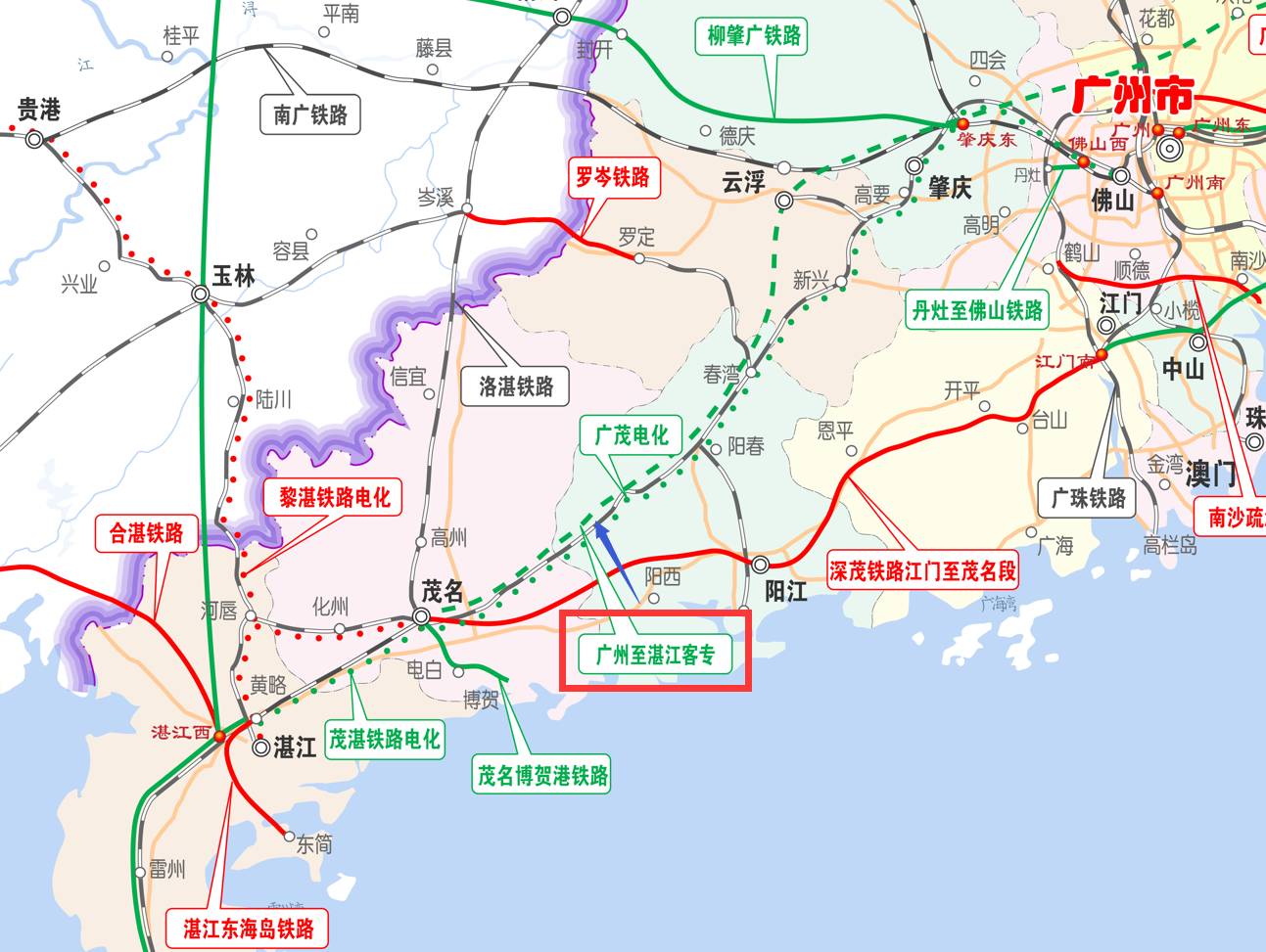 广湛高铁湛江新站位置 广湛铁路的湛江北站在哪里 广湛高铁阳春设站