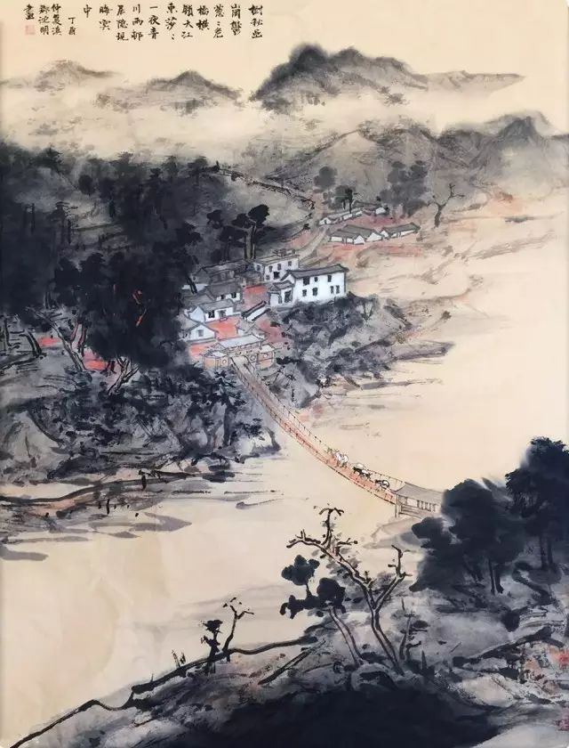 泼墨山水寄艺海沈明