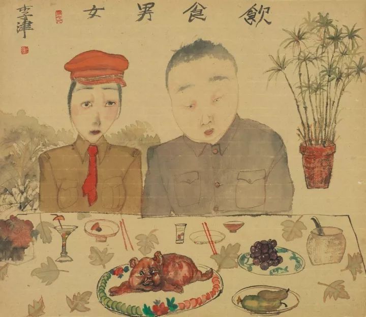 李津我用仰视的角度画女人水墨作品150幅