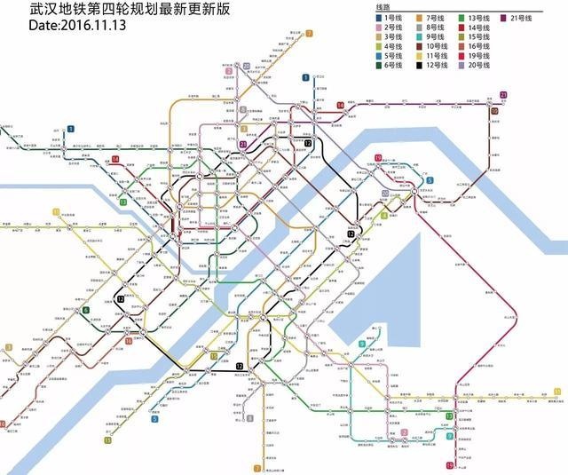 预计2022年武汉会有16条地铁线建成通车以及一年两条的速度!