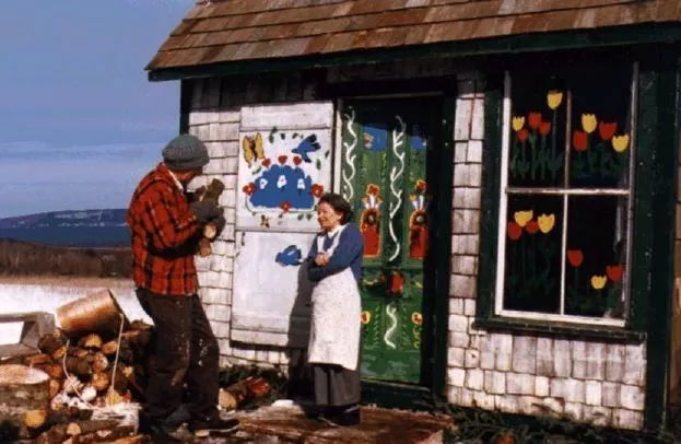 加拿大民间艺术家莫娣·刘易斯(1903-1970)与丈夫埃弗雷特·刘易斯