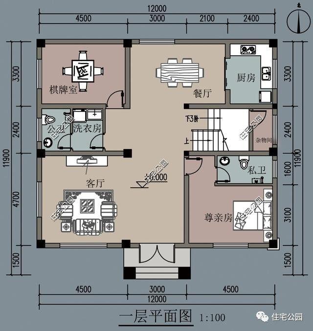 2套农村别墅12x12米,户型方正6卧室,平顶好还是坡顶好?