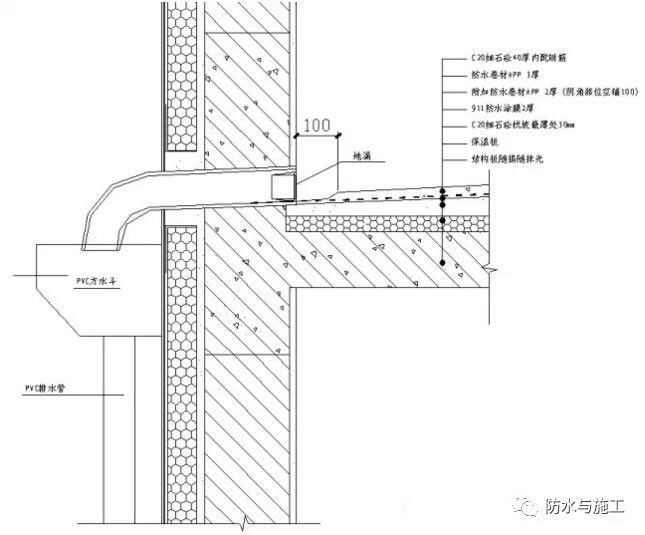 19. 屋面落水口防水节点详图