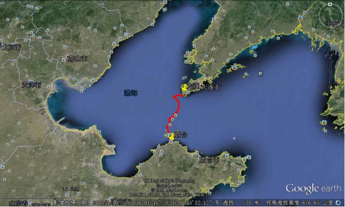 2011年7月完成渤海海峡横渡5渤海海峡找出一段横渡渤海海峡的日志,权