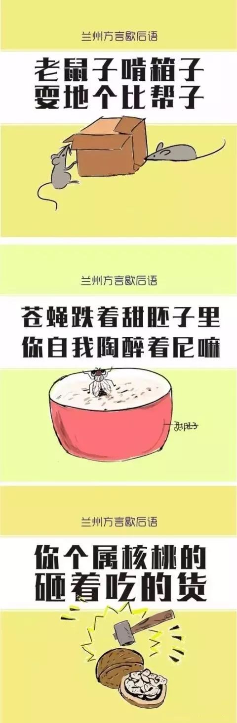 兰州话歇后语,仔细读一下还是玩的深!