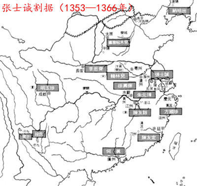 张士诚割据范围