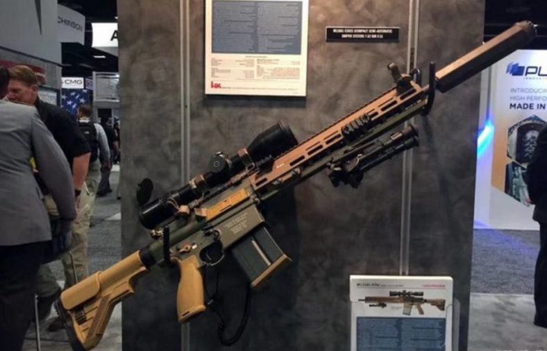美军展示最新的m110a1半自动狙击步枪 中国在该领域被