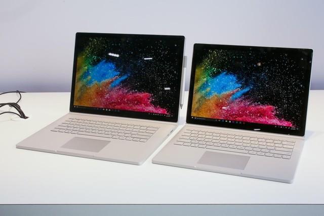 13英寸和最新15英寸两版本surface book 2(图源:cnet)