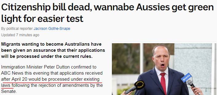 重磅!刚刚, 澳移民部长宣布入籍改革彻底失败!