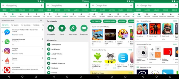 谷歌推出play商店新界面设计:与自家"材料设计"原则相