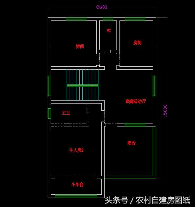 8x15米三层农村别墅,8间卧室25万,施工图老爸都看得懂