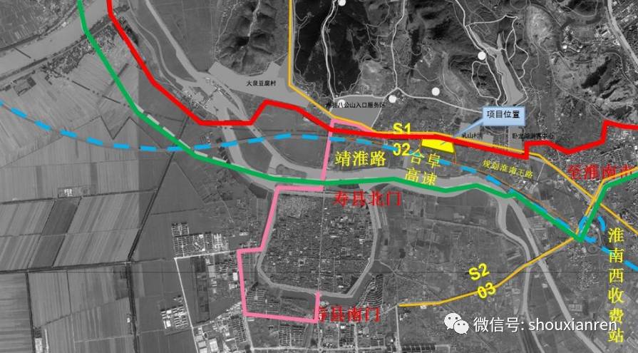 西靠靖淮路,东临谢家集界,北靠s102省道,南临合淮阜高速公路,距寿县