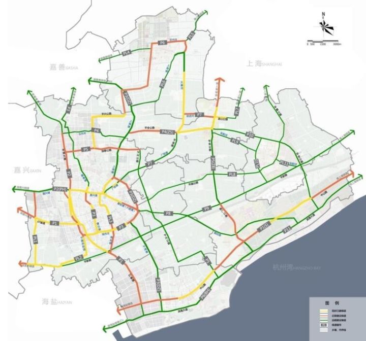 平湖市域绿道分期规划图
