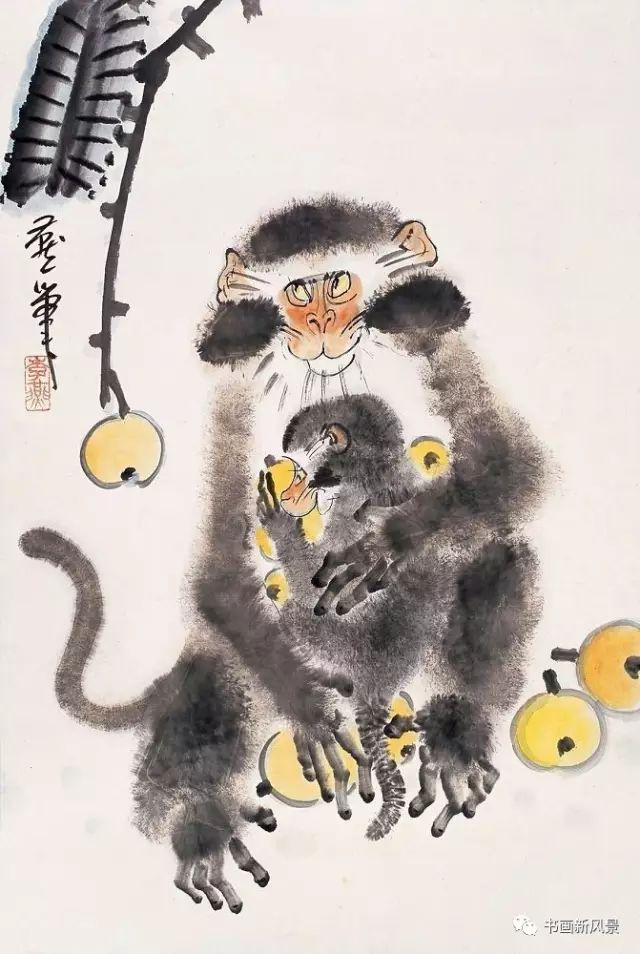 他是李苦禅大师之子看看他画的鸡和猴