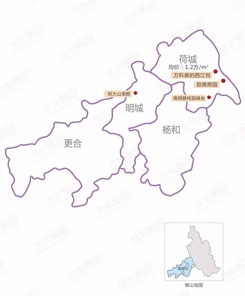 *高明新盘地图(点击查看大图) 万科美的西江悦将在10月21日加推2座90