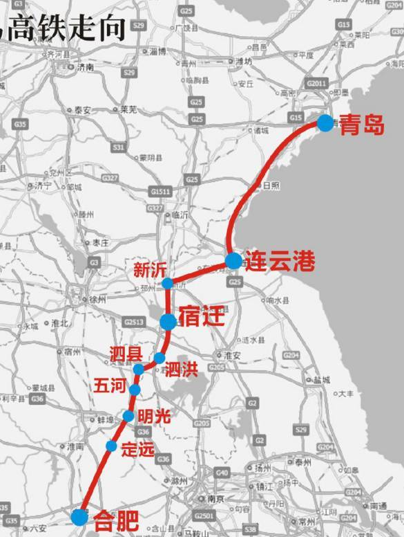 江苏境内通过泗洪县,宿迁市和新沂市 临连铁路 线路北起山东省临沂市