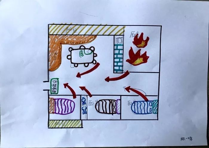 潍坊市中小学生消防疏散逃生路线图绘画征集大赛正在进行中,孩子们