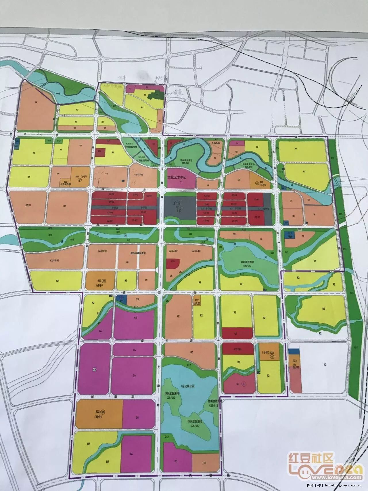 柳江新城中心区规划图   红豆社区