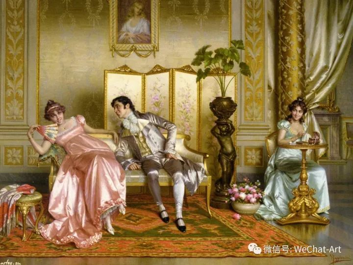 意大利维托里奥·雷格尼尼油画里的皇家贵族生活