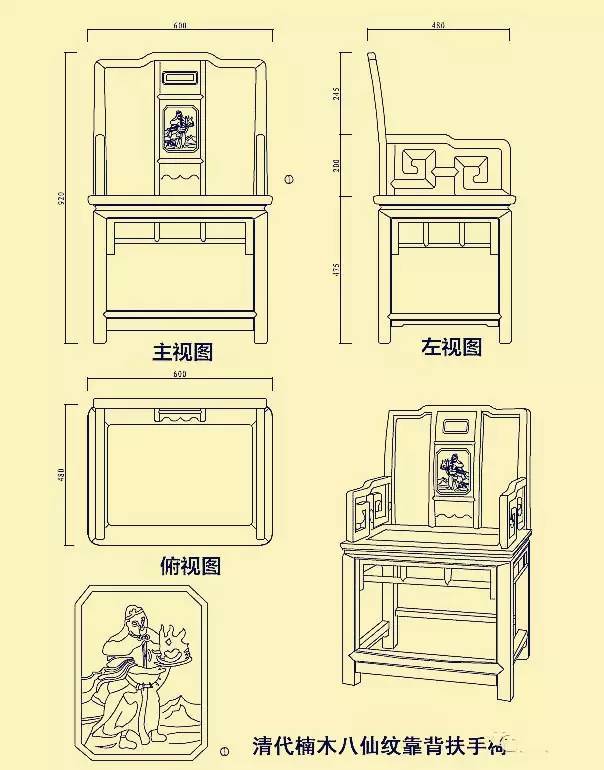 明清常见座椅尺寸图纸合集