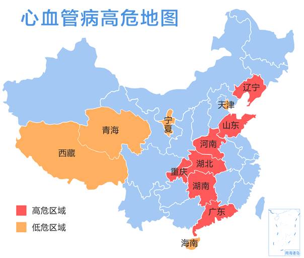 西藏,海南,青海和宁夏死亡率最低,华中和华东地区成为脑血管病死亡重图片