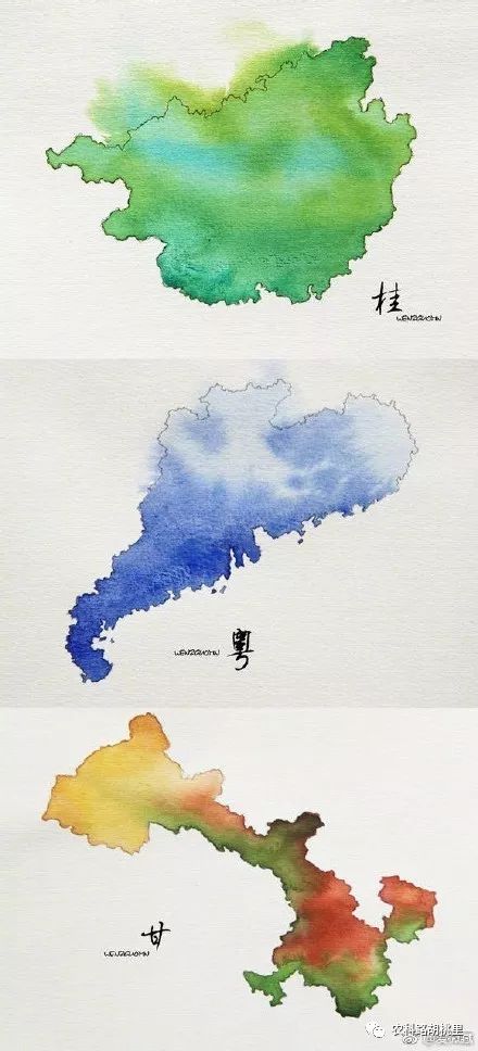 大美水彩地图,最炫中国颜色.