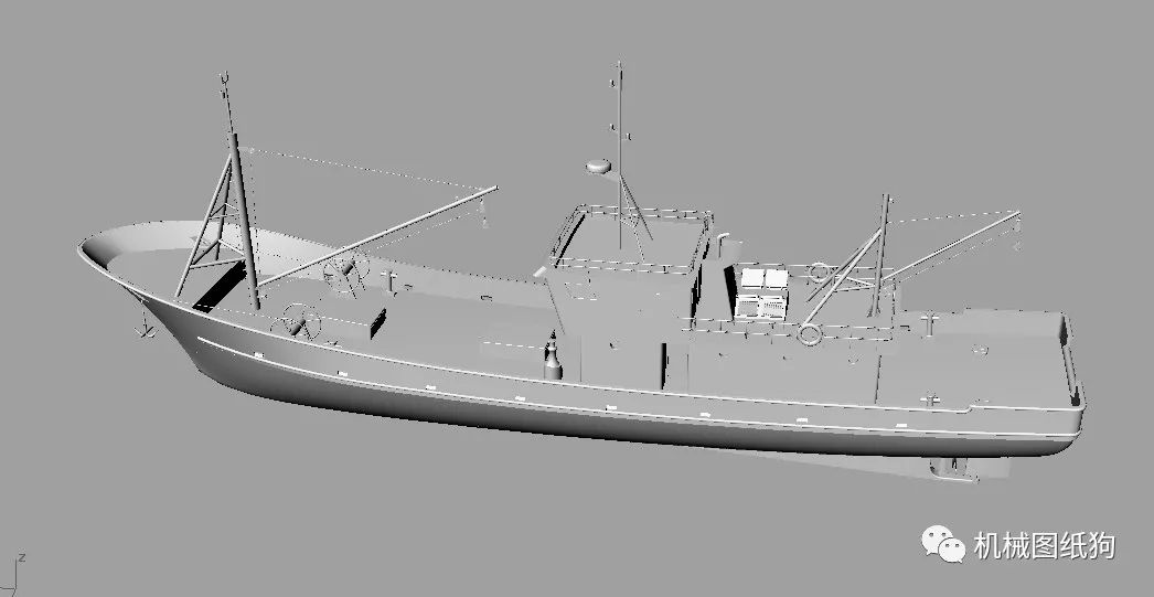 【海洋船舶】34米长渔船图纸 rhino犀牛设计 鱼船舶