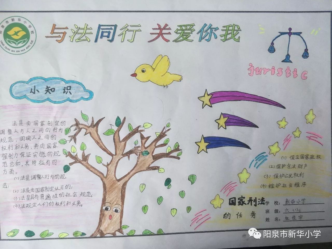 小学生与法同行手抄报