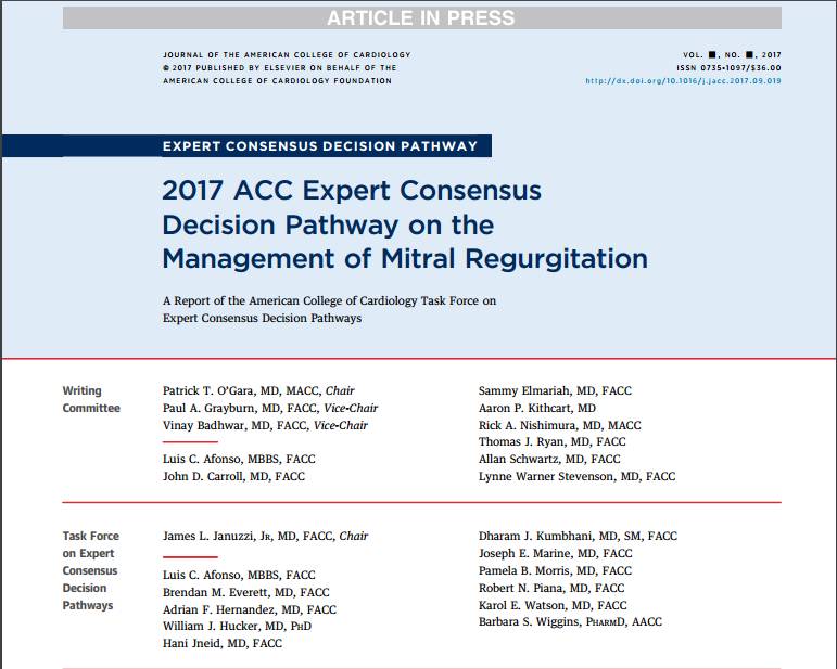 expert consensus decision pathway for management of mitral