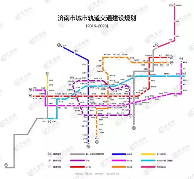 济南轨道交通r线正式破土动工 预计到2023年 (济南地铁高清规划图)