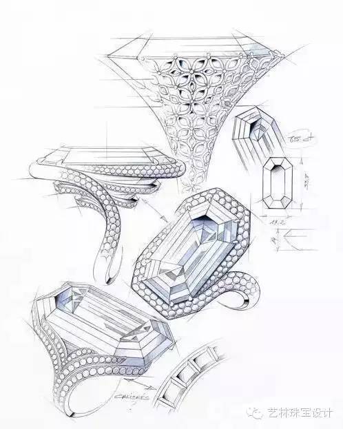 绝美珠宝设计草图
