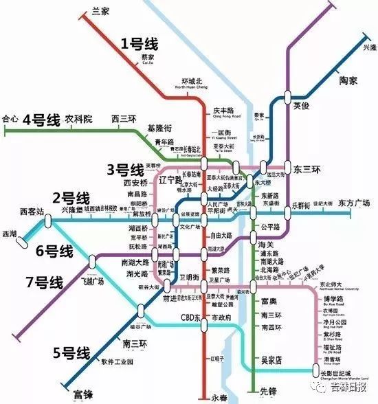 长春地铁5,6,7号线有望明年开工,地铁2号线,北湖快轨
