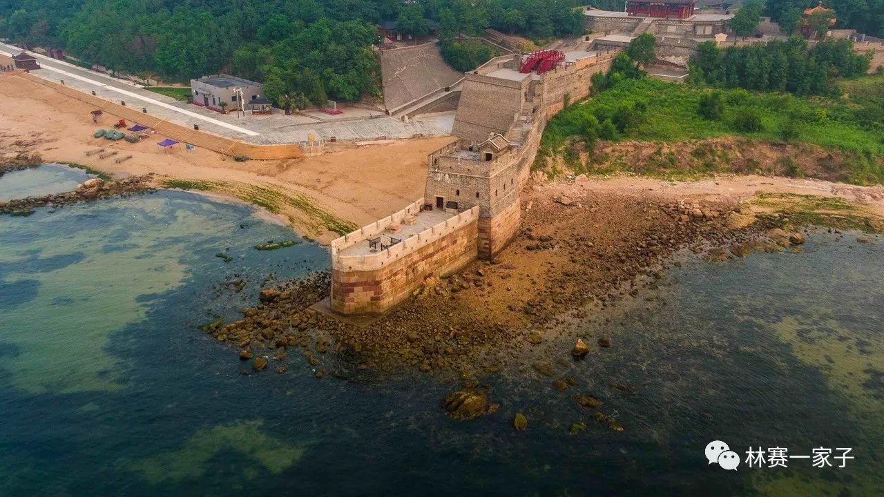 航拍河北山海关老龙头.航拍北京箭扣长城.