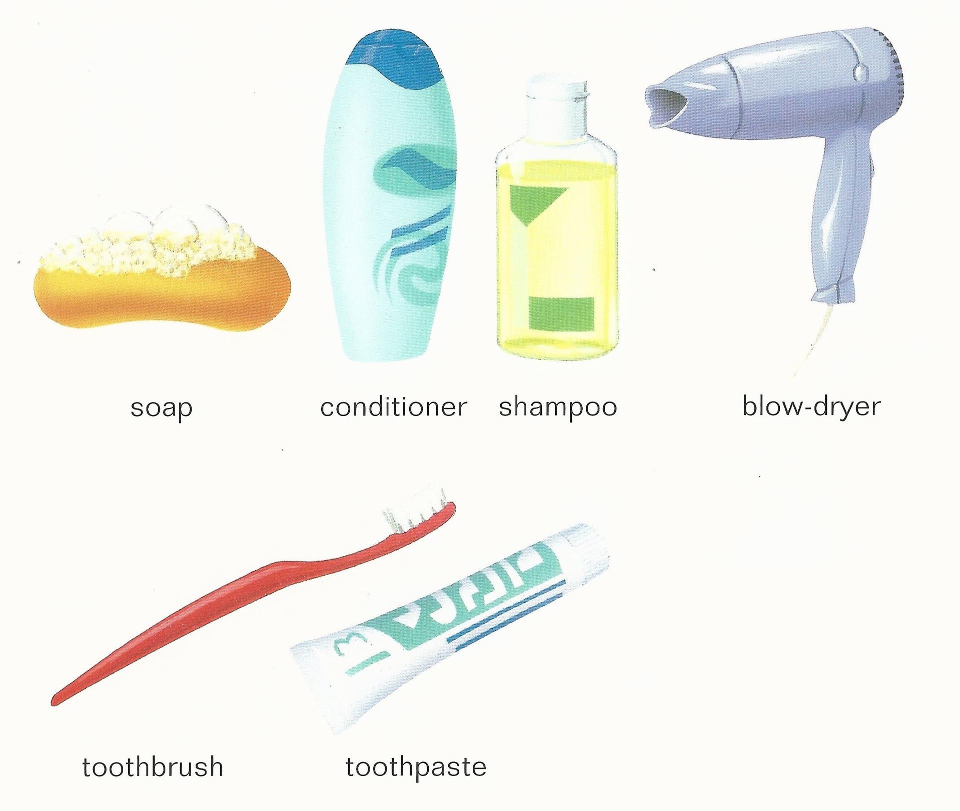 上图被归类入洗漱用品,显而易见的其中的conditioner是护发素的意思(a