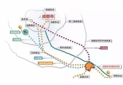 正在与机场同步建设的机场高速公路,将构建起连接成都市区,天府新区