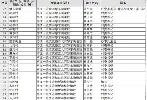 揭阳产业园区级镇级村级河长名单的公告