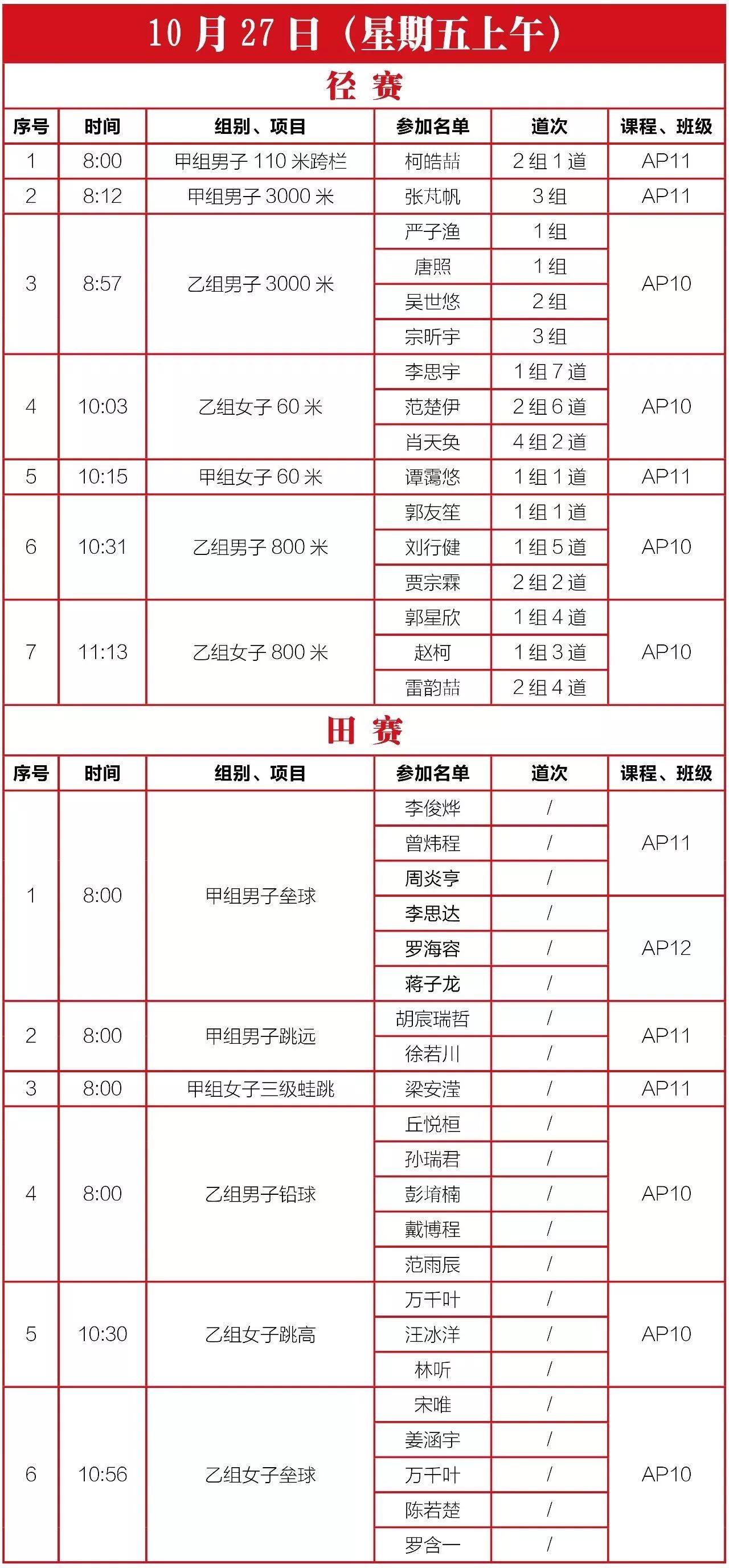 hfi go | 2017华附校运会赛程表及相关安排