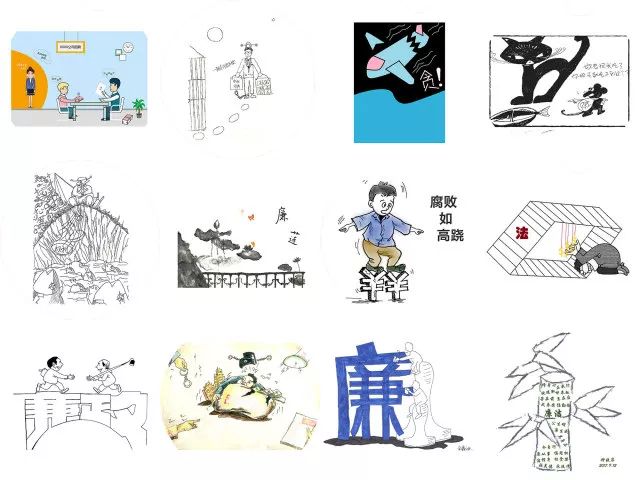 幅精心绘制的漫画 新鲜展出中 营销委各党支部踊跃参与 手绘 「 廉洁